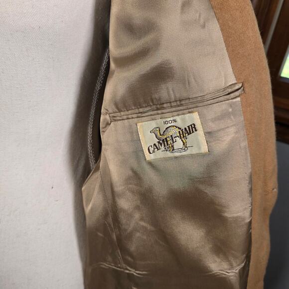Vtg. Hunt Valley 100% Camel Hair Blazer 42R USA Made Lined Sport Coat - Picture 6 of 10